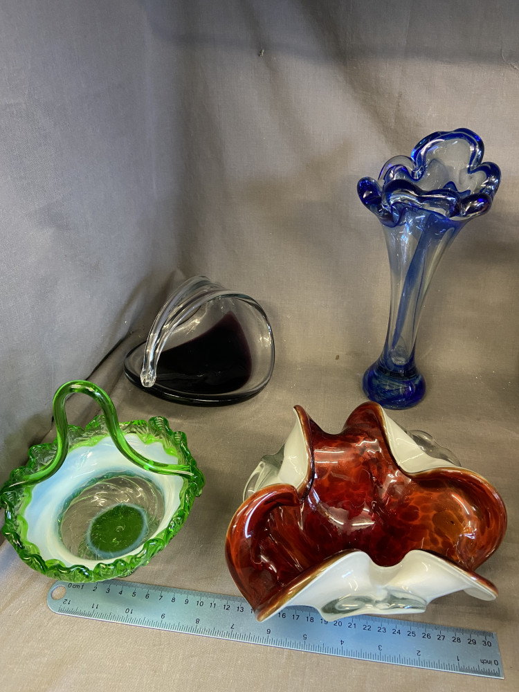 Mixed victorian and vintage Glass dishes vases