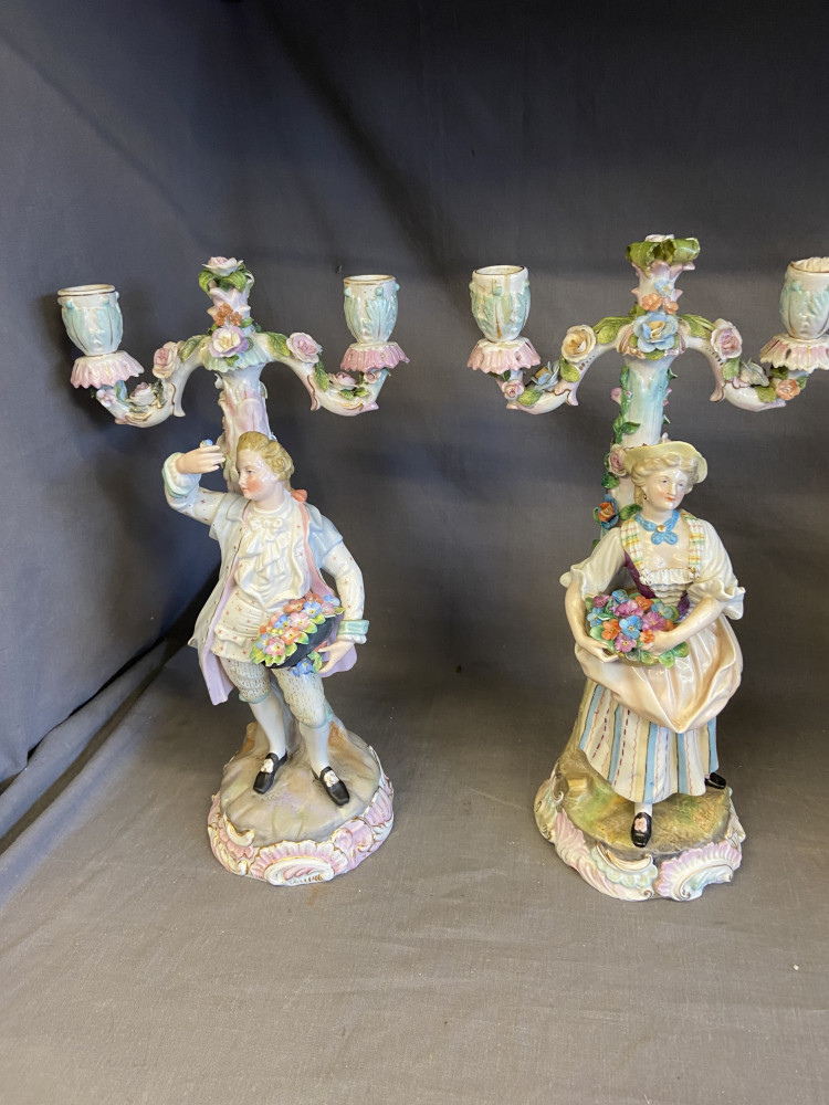 Set of stizendorf victorian candle holders 35cms.