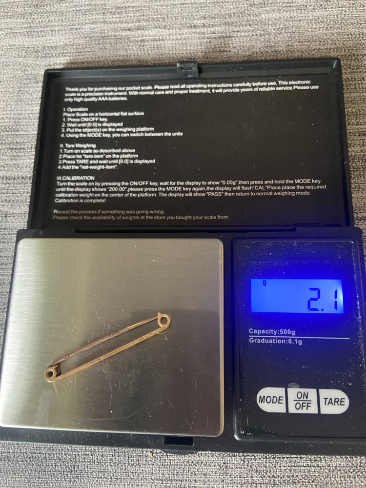 15 CT Gold Antique Tie Pin 2.1 Grams