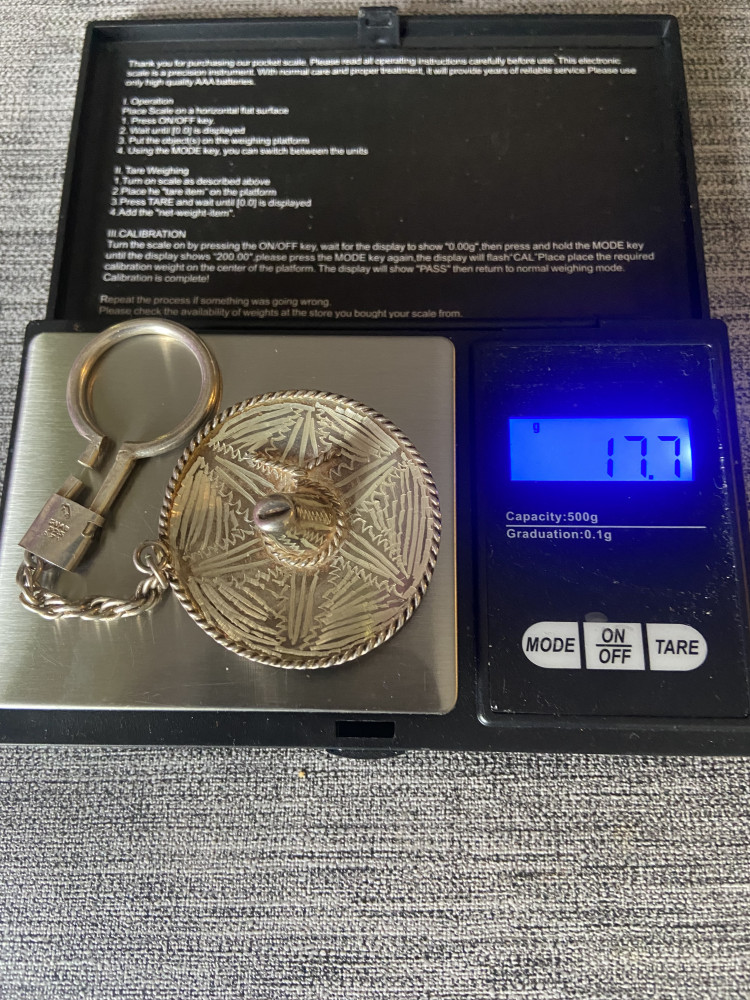 Silver .925 hat and key ring 17.7 grams