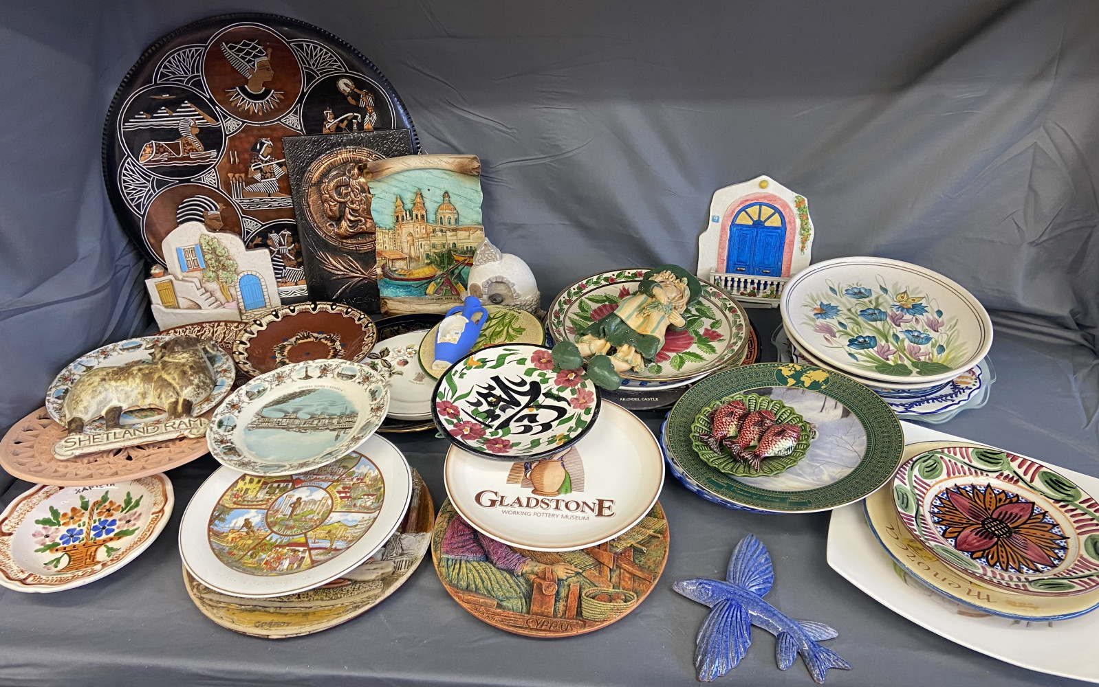 Huge Collection of Tourist plates and souvenirs pieces