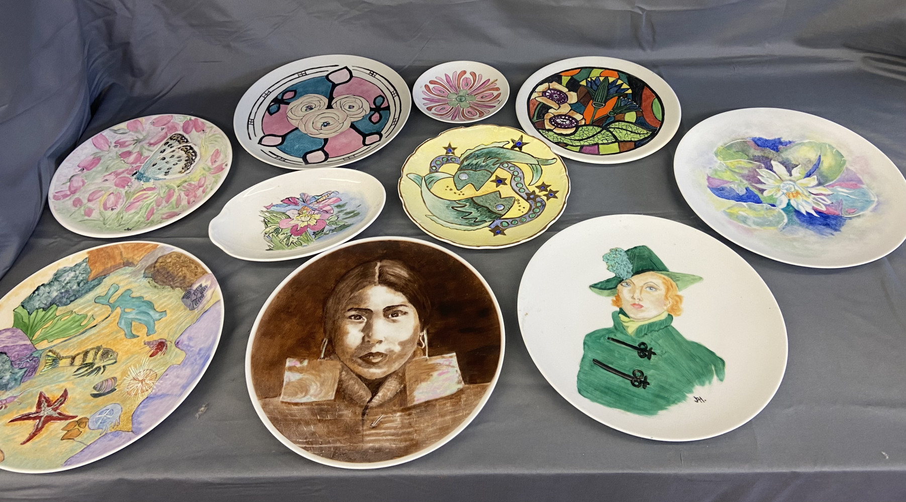 Painted plates done by local artist