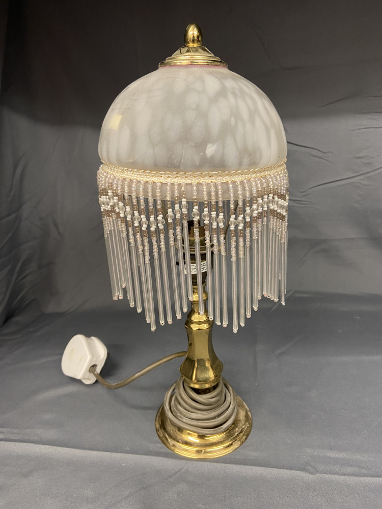 Little brass lamp with glass shade