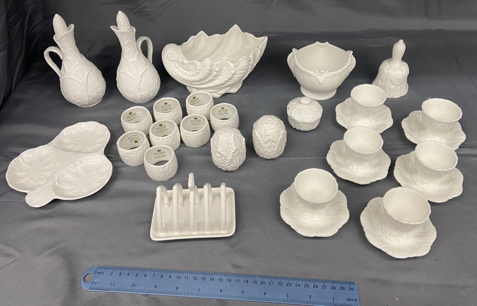 Coalport Countryware, napkin rings, egg cups with saucers, toast rack, condiment sets