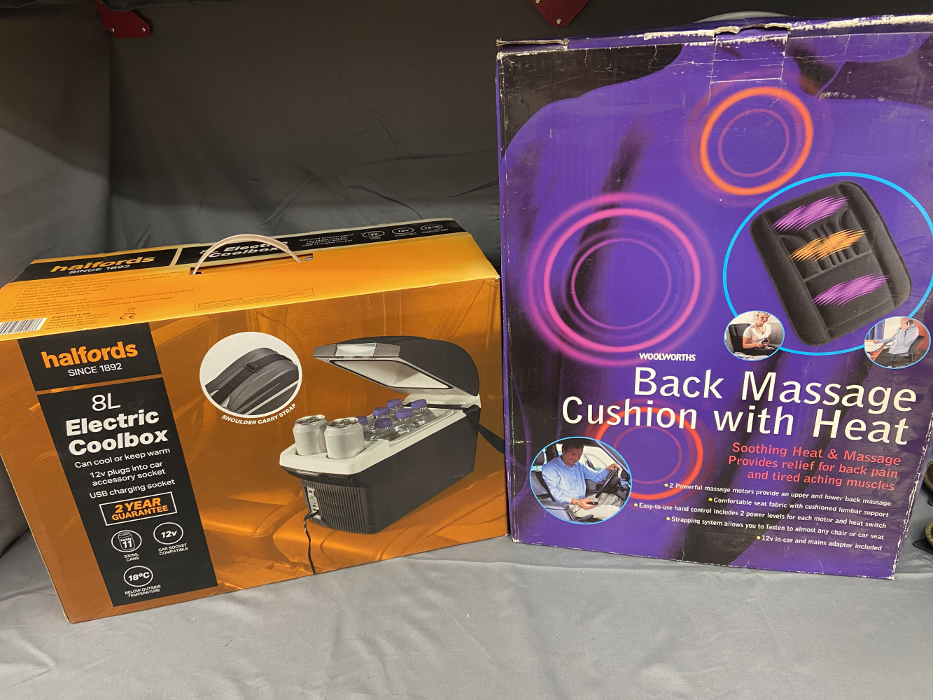 Halfords Car Cool box and Back Massage Cushion