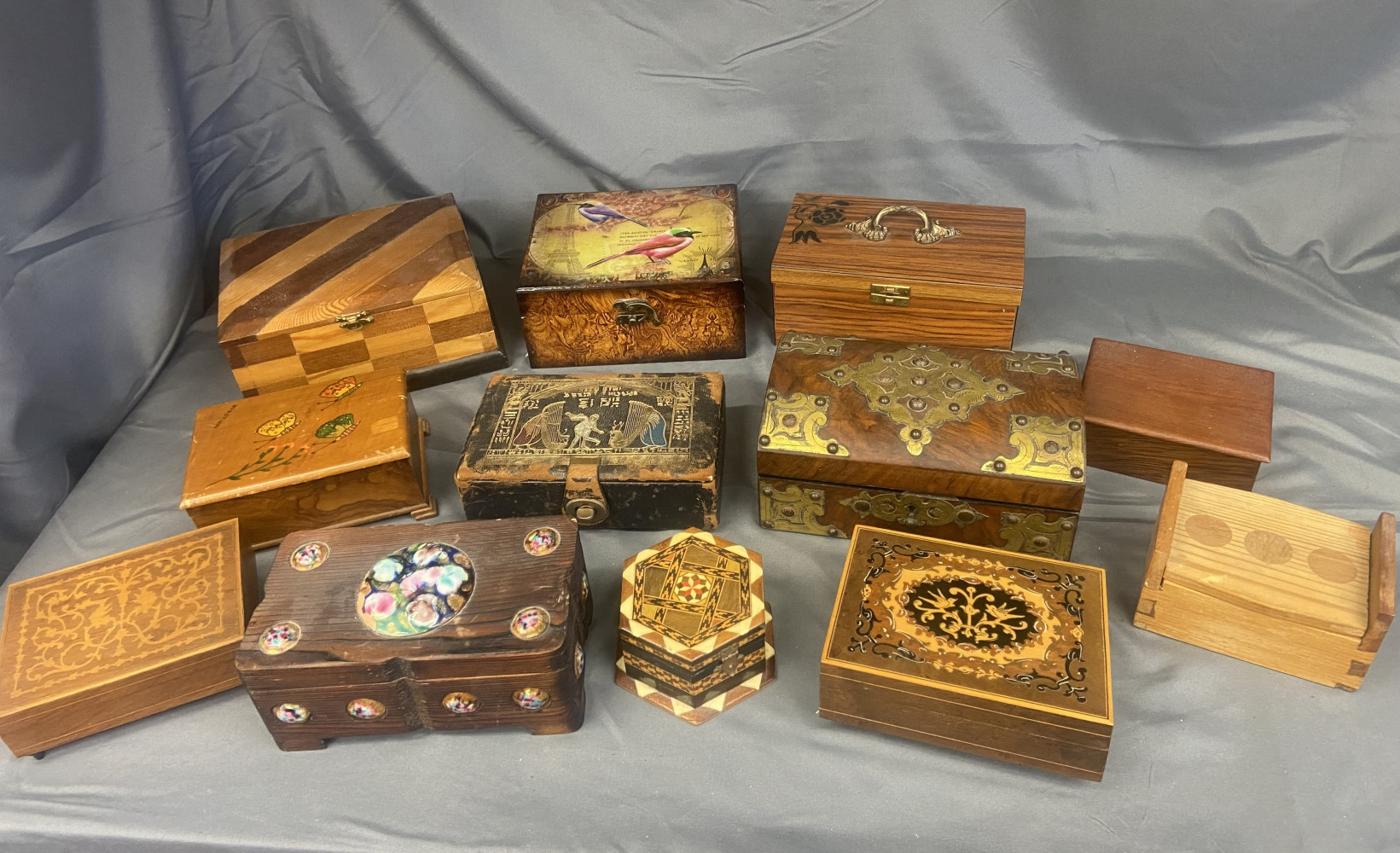 Lot of wooden boxes
