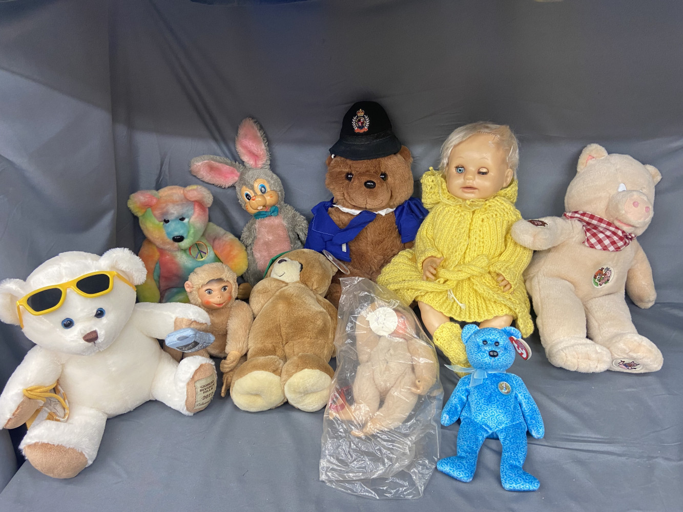 Vintage teddy’s including Especially for you bear, and Giorgio Armani bear