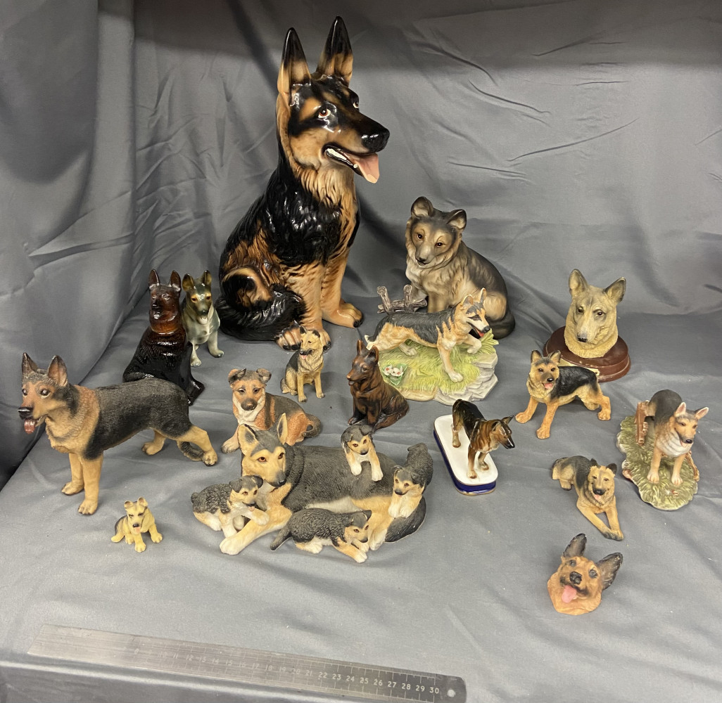 Large mixed lot of Alsatian - German Shepard figures