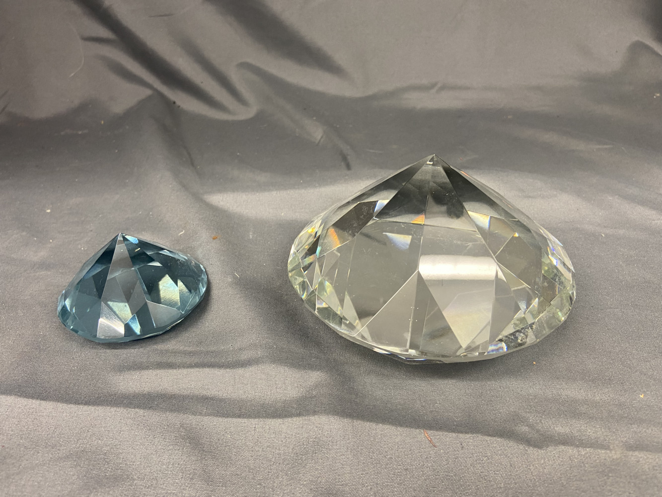 2 large diamond shaped paper weights