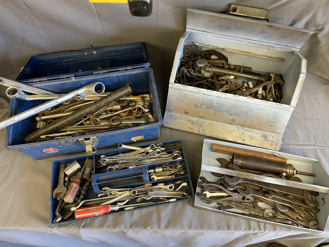 2 Metal tool boxes full of Spanners