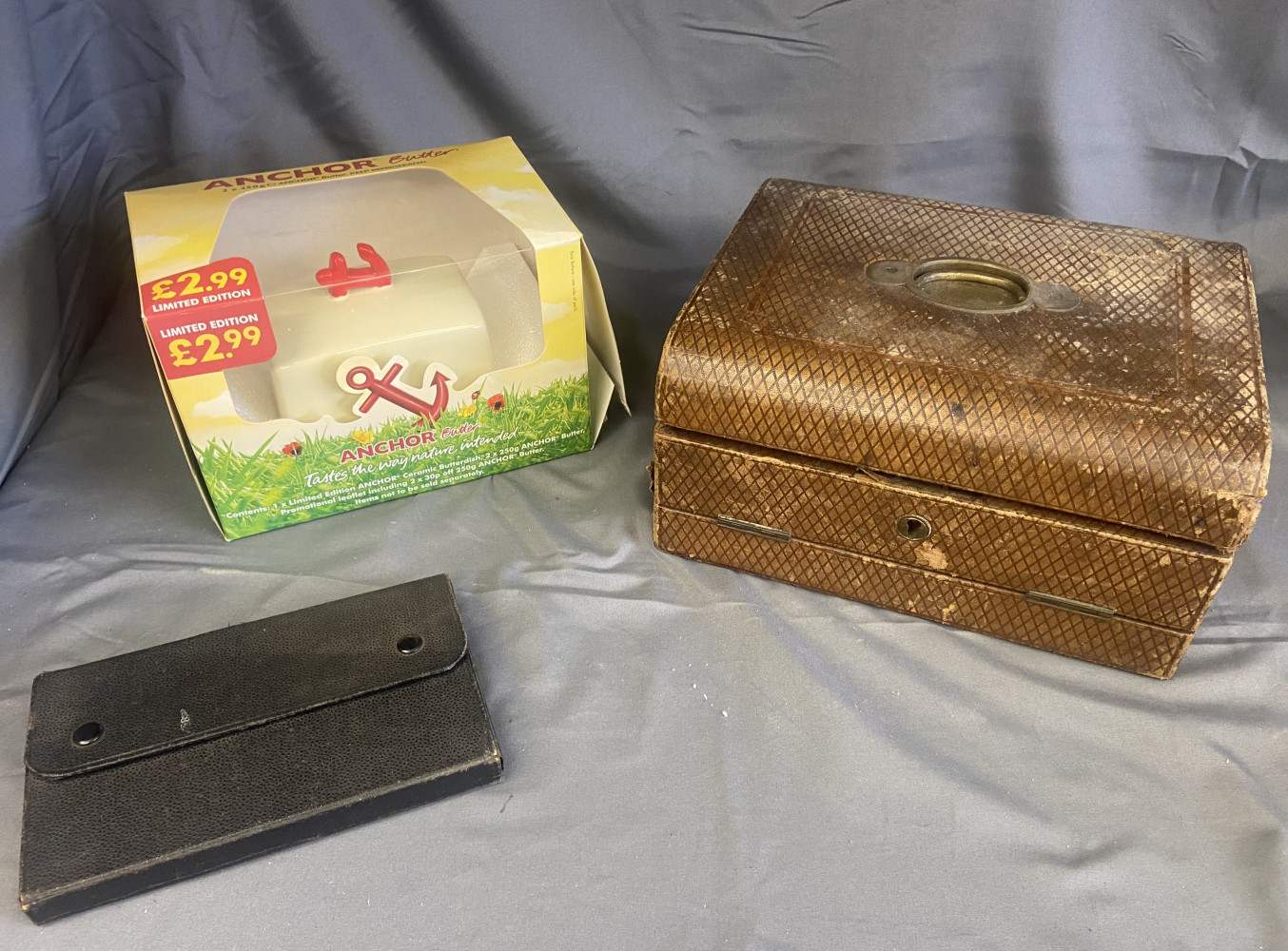 Writing slope in need of some tlc, drafting set and anchor butter dish