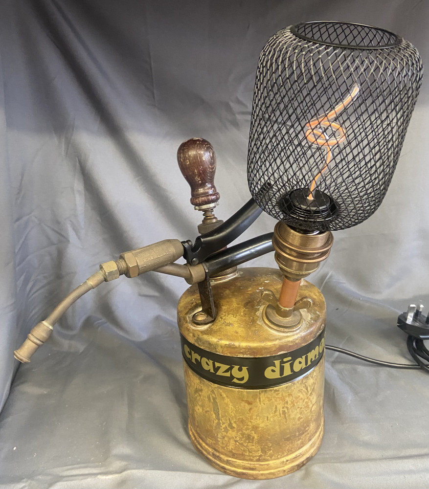 Steampunk Lamp made from Garden sprayer 43cms tall