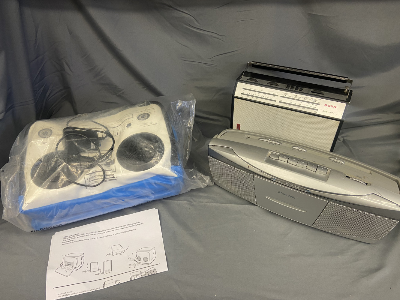 Carlsberg cool bag radio and two other radios