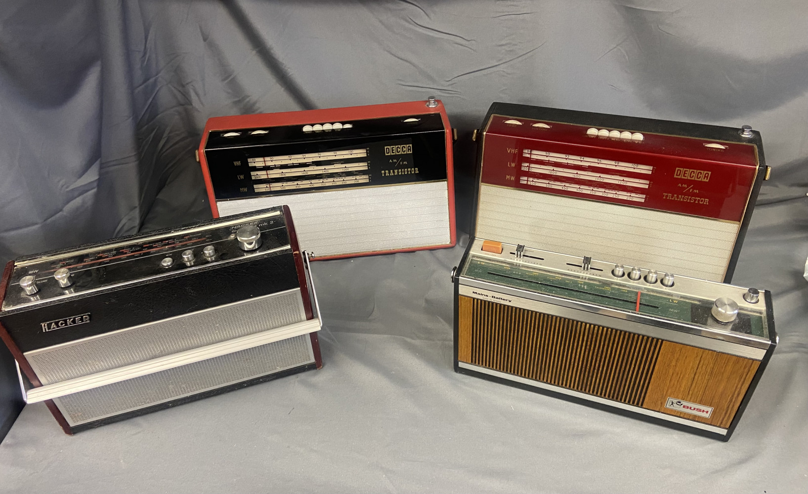 2 Decca Radios, Hacker and vintage bush radio