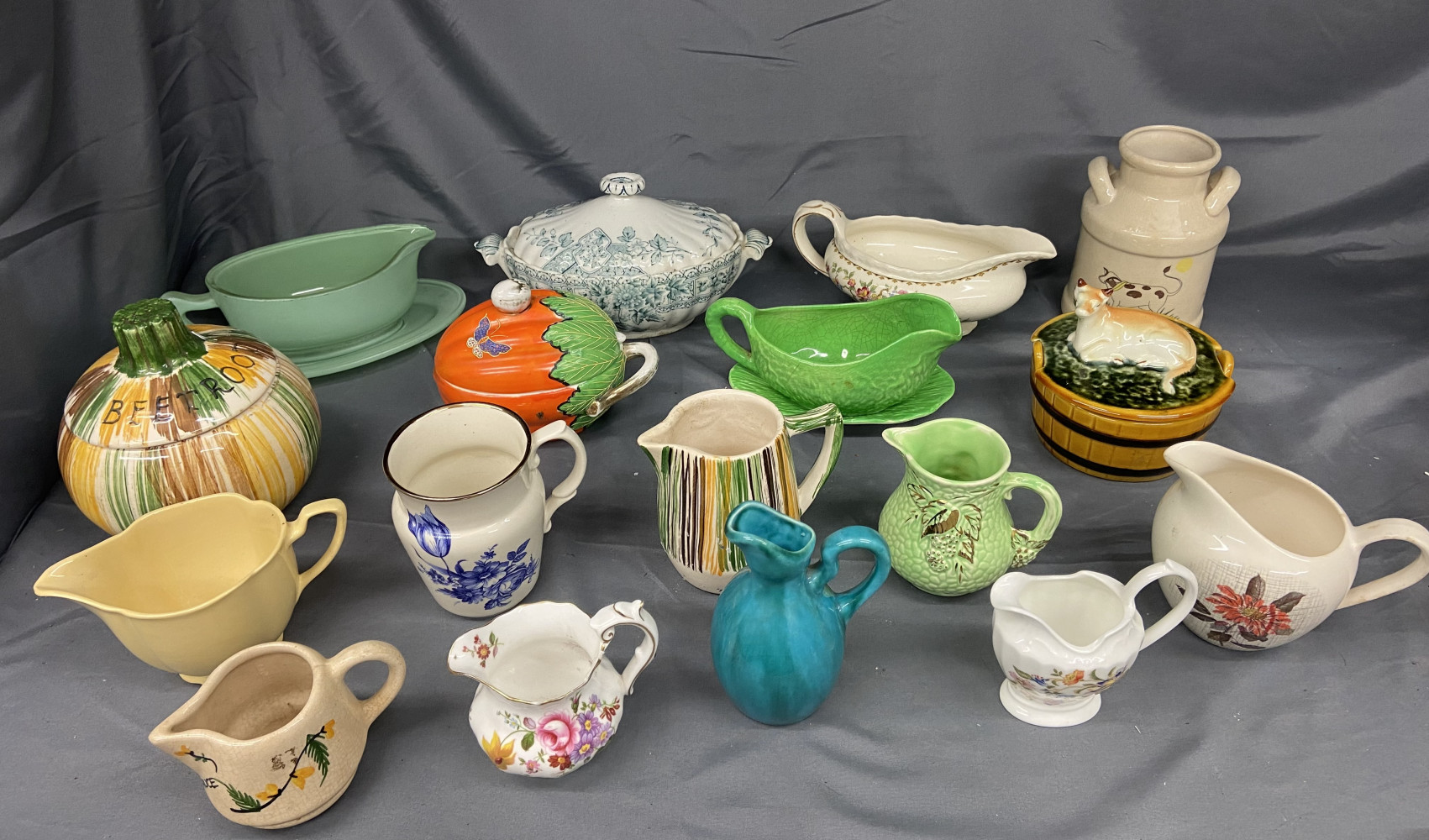 Gravy boats, pots and lots of various jugs