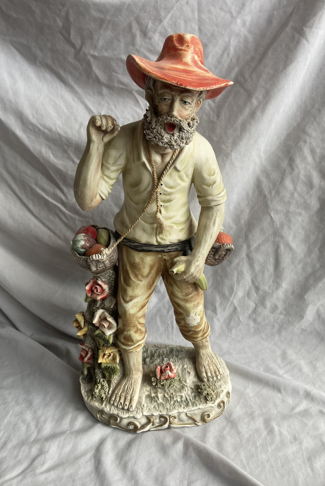 Large Capodimonte vintage Italian porcelain figurine 50cms tall