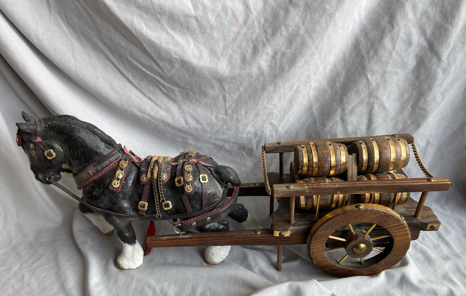 Large Horse and cart model 62cms long