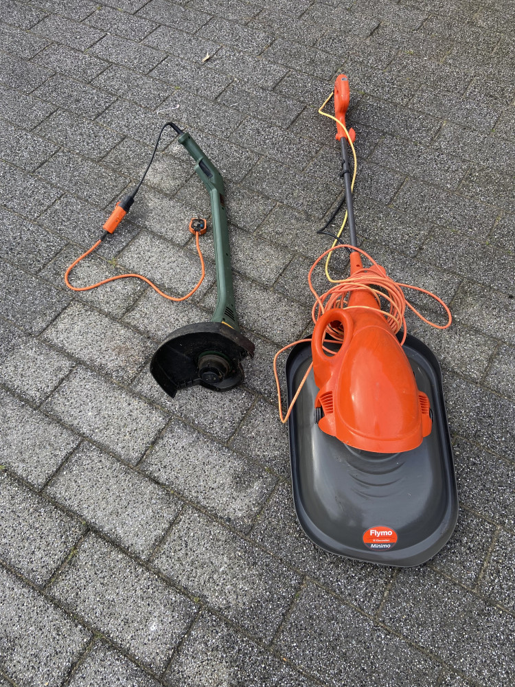 Flymo hover mover all works but on bottom sticks on and strimmer