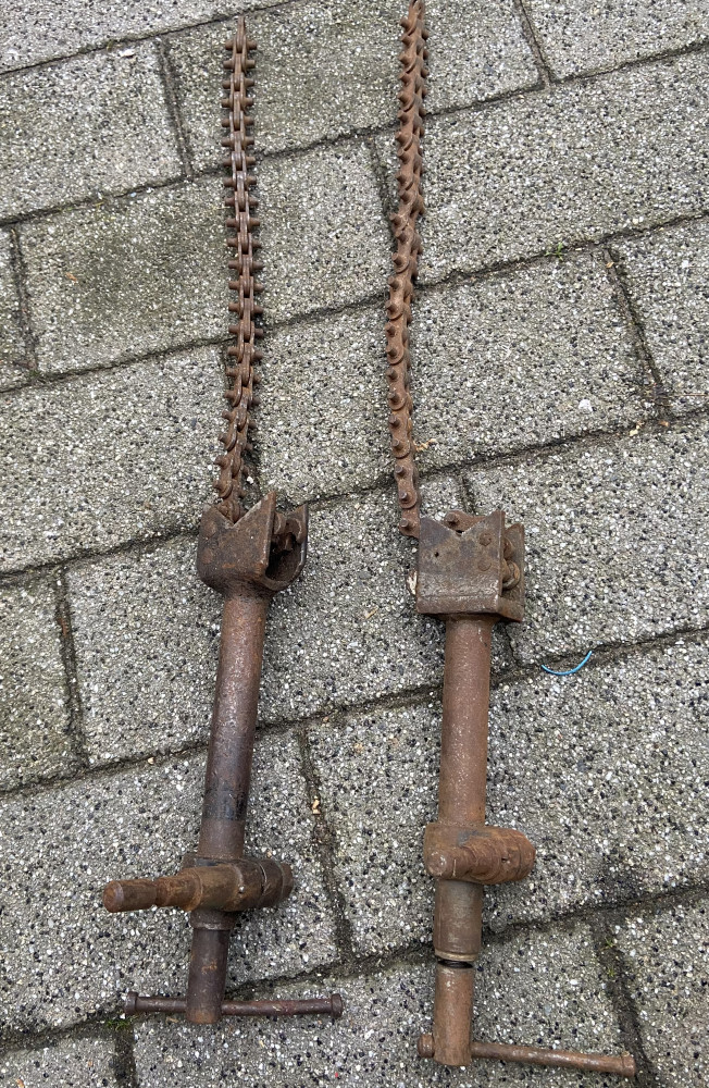 2 Rare Vintage Chain Pipe Wrenches