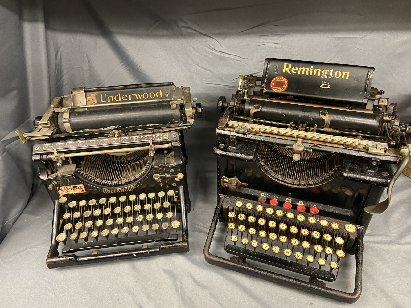 2 Antique Typewriters one Remington and the other Underwood