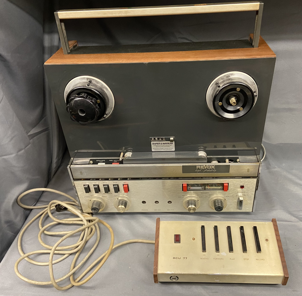 vintage Revox A77 reel-to-reel tape recorder And pedal