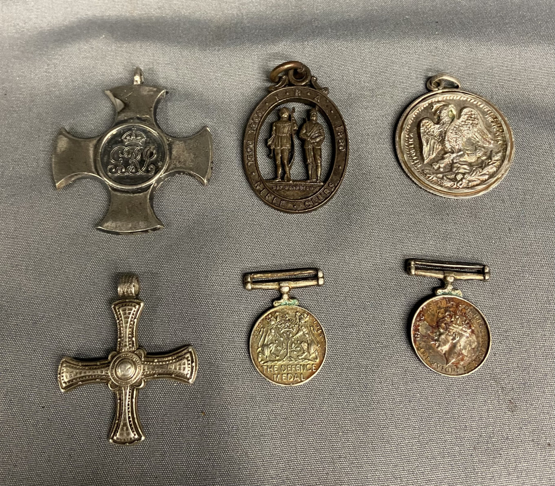 Collection of vintage military medals and crosses, see description for details