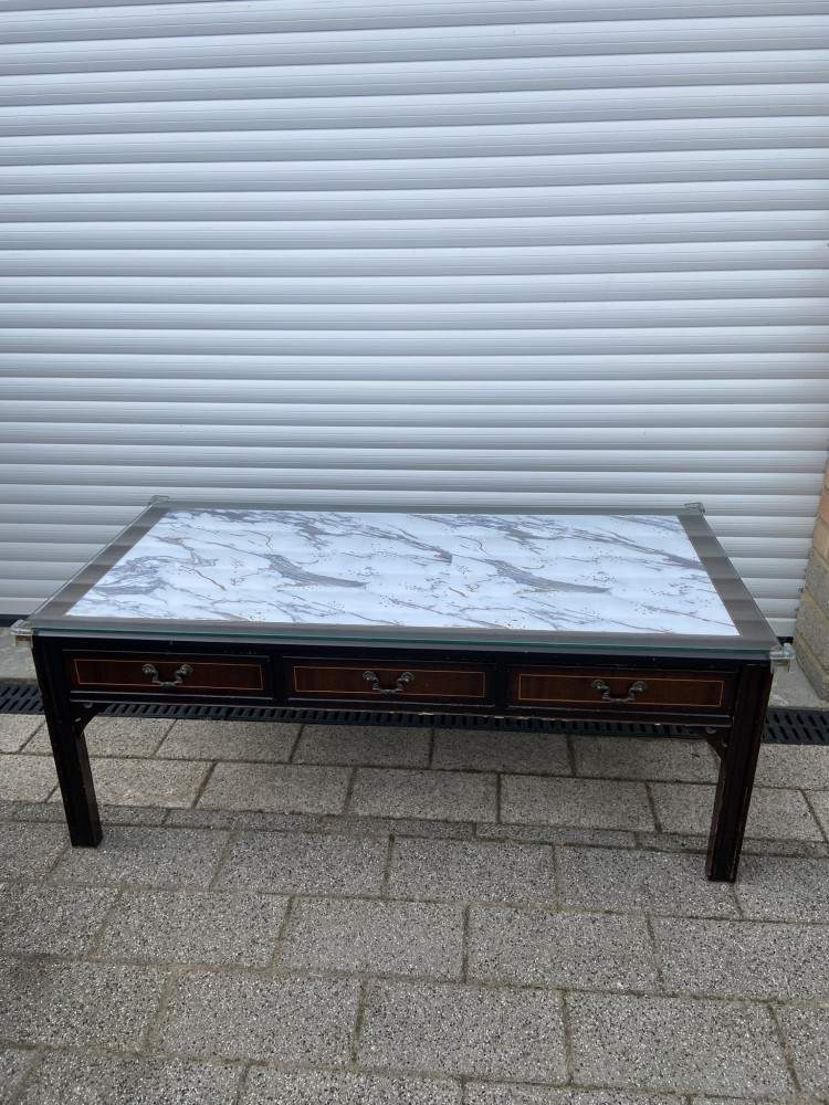 Dark wood coffee table