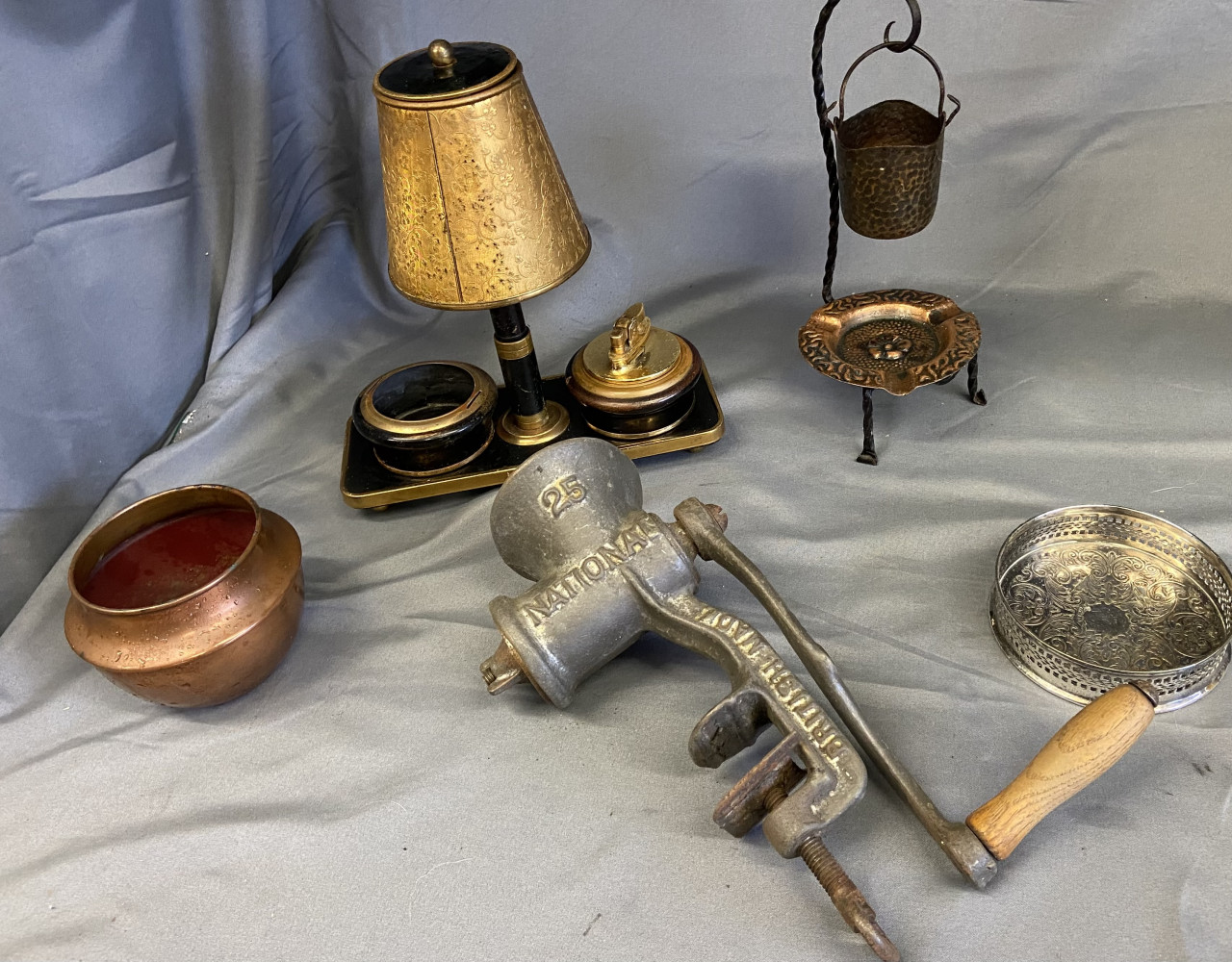Metalware items including a classic smokers set
