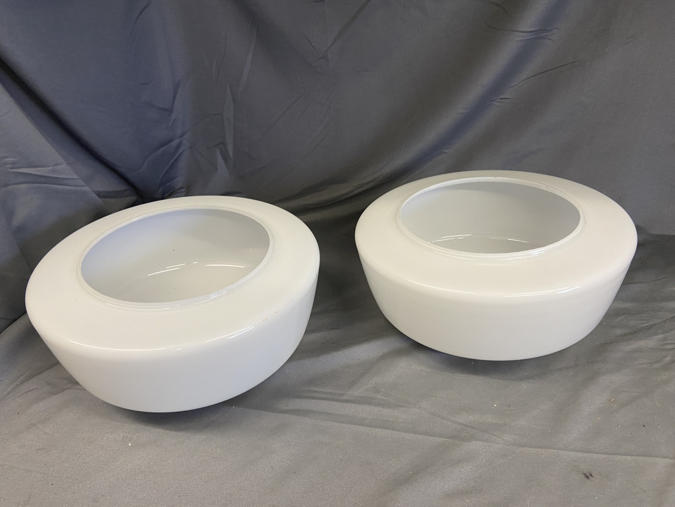 2 vintage glass lamp shades