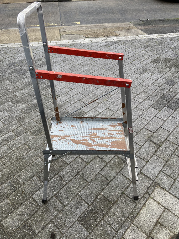 Folding platform ladder