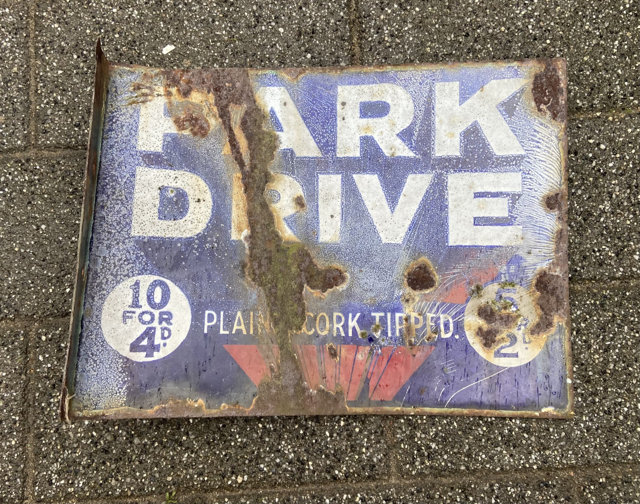 Double sided PARK DRIVE enamel sign