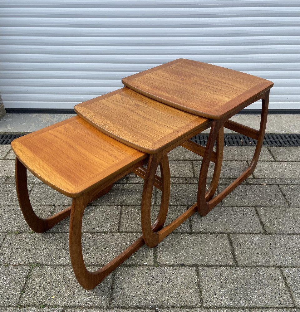 A Nathan Burlington teak nest of tables