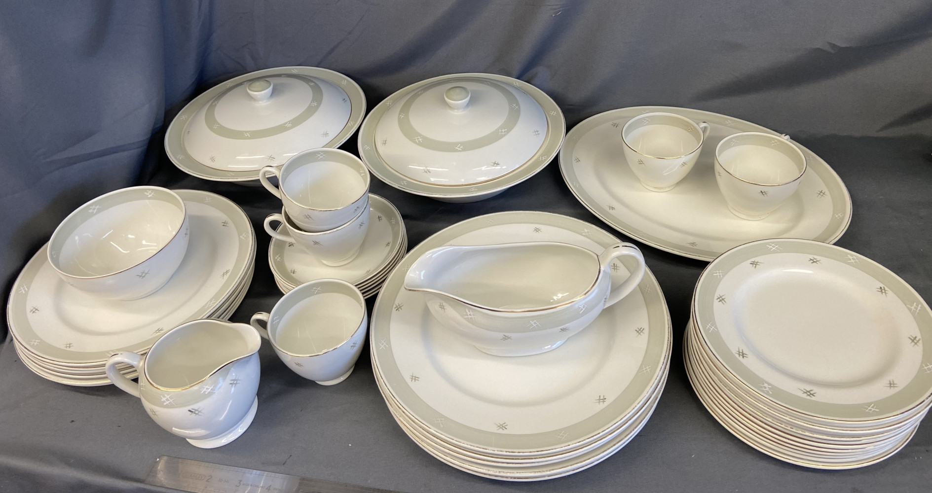 Large Maddock Tea Set one plate has a chip