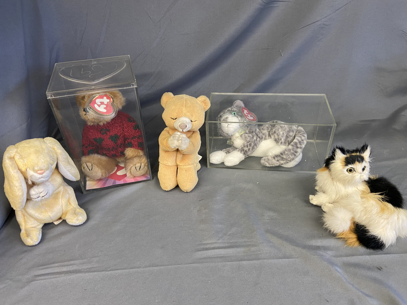 Ty Beanie Baby Toys in cases and other small teddies
