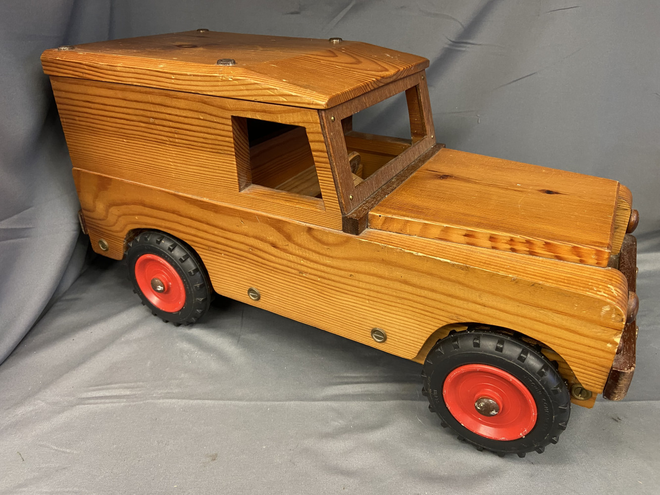 Large wooden Pine LandRover Model, 50cms long