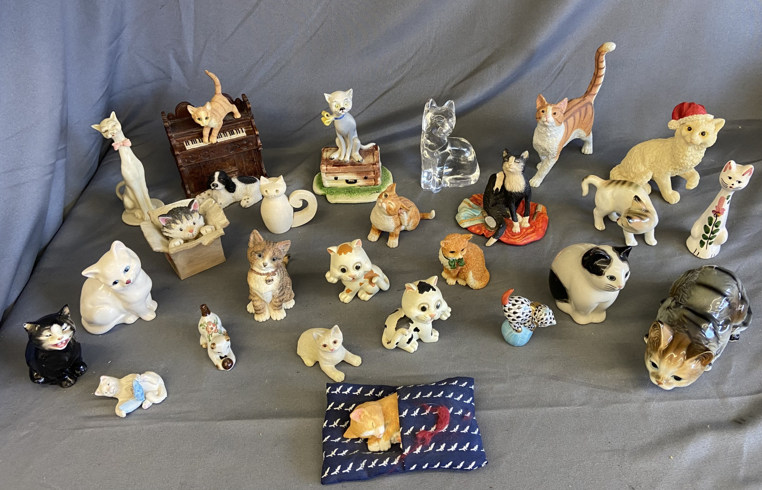 Large lot of small cat figures