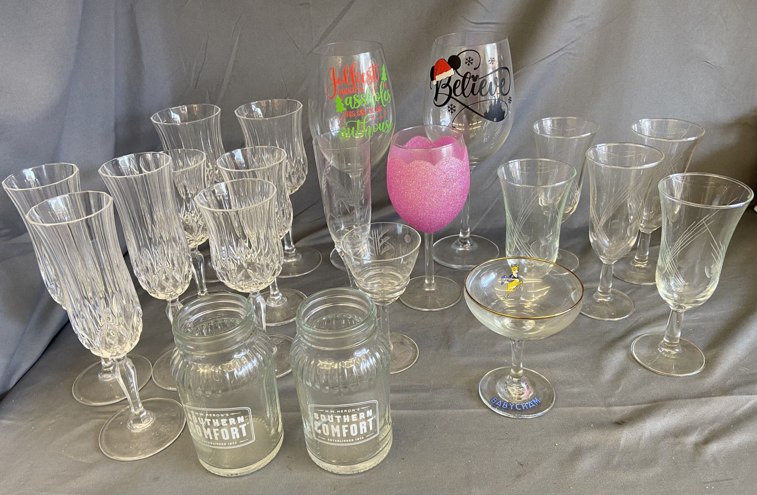 Large lot of Mixed glasses some crystal