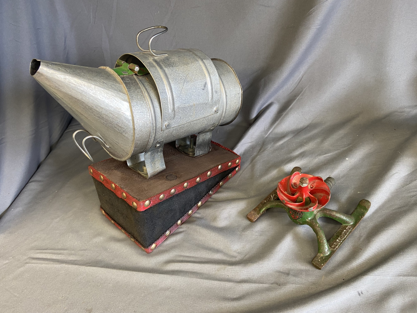 Bee Smoker and rare vintage 1930s Centribine Lawn Sprinkler