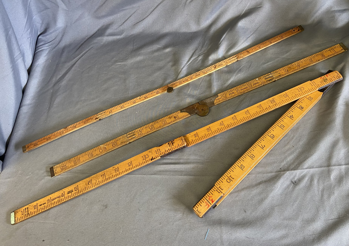 3 Vintage Rabone Wooden measures