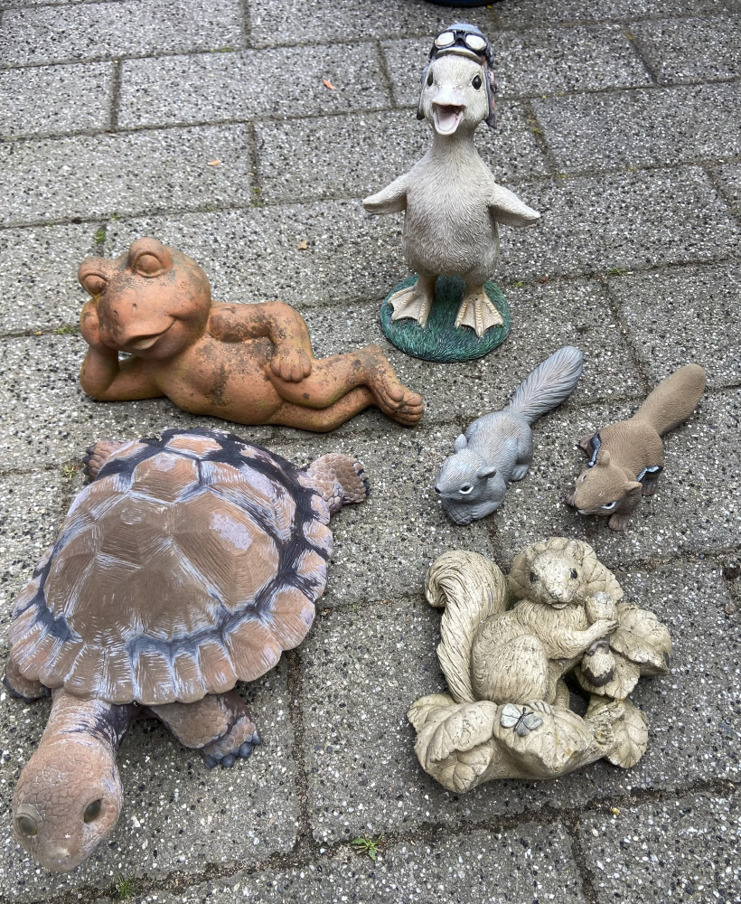 Garden figures resin and terracotta