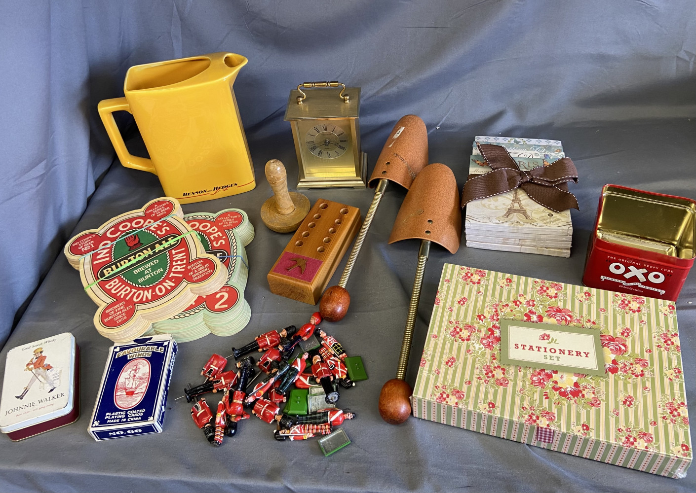 Bensons jug, lead soldiers, carriage clock and other collectable items