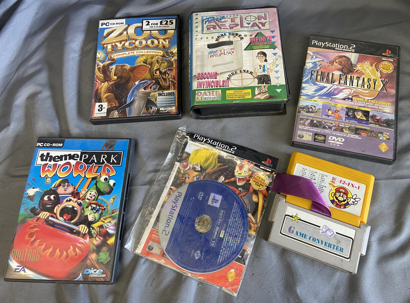Mixed vintage video games
