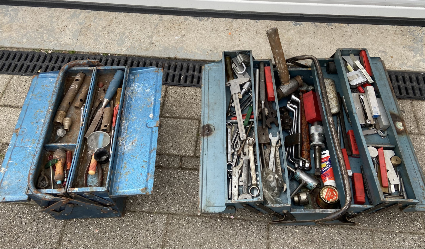 Loaded Engineers tool box and one other with tools