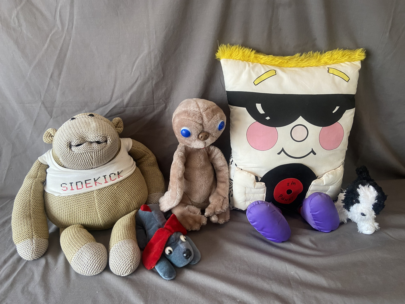 Vintage 1980s Retro People Pillow D.J Punky Punk Rock, ET, Stressed Eric
