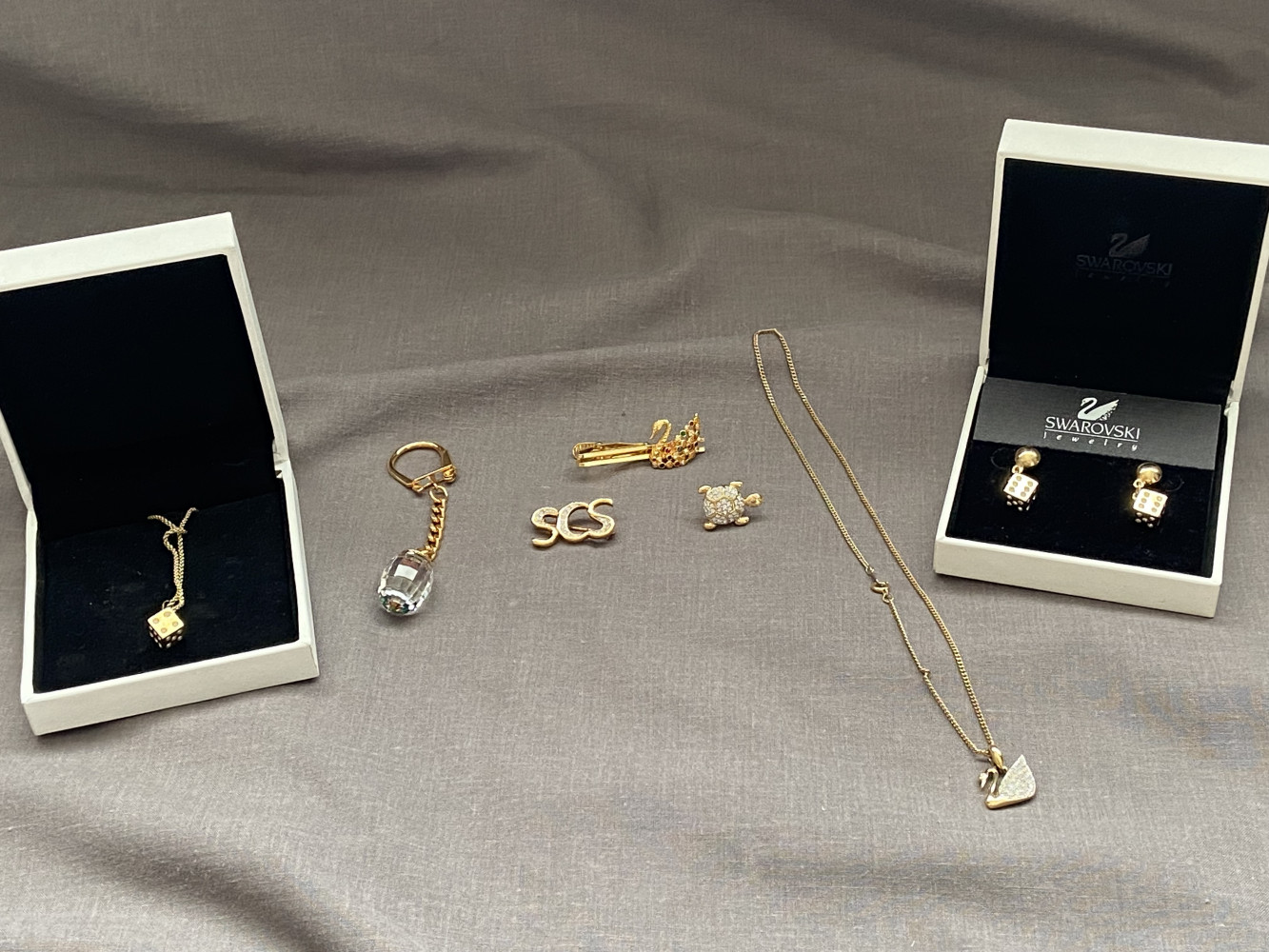 Swarovski Crystal Society pin, and Swarovski mixed jewellery