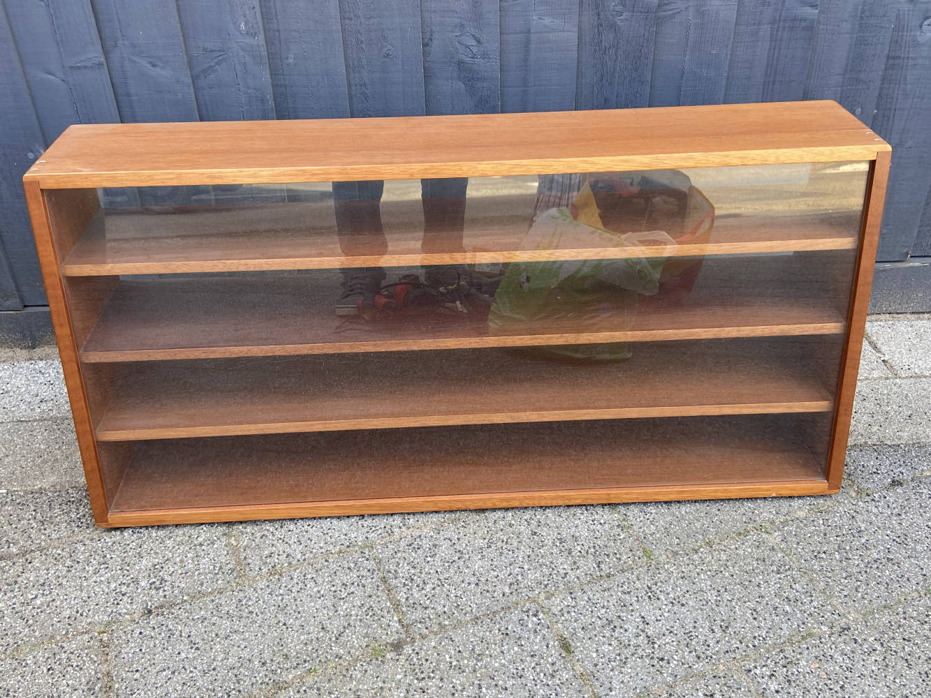 Teak Glass fronted display unit 91 cms x 45 cms