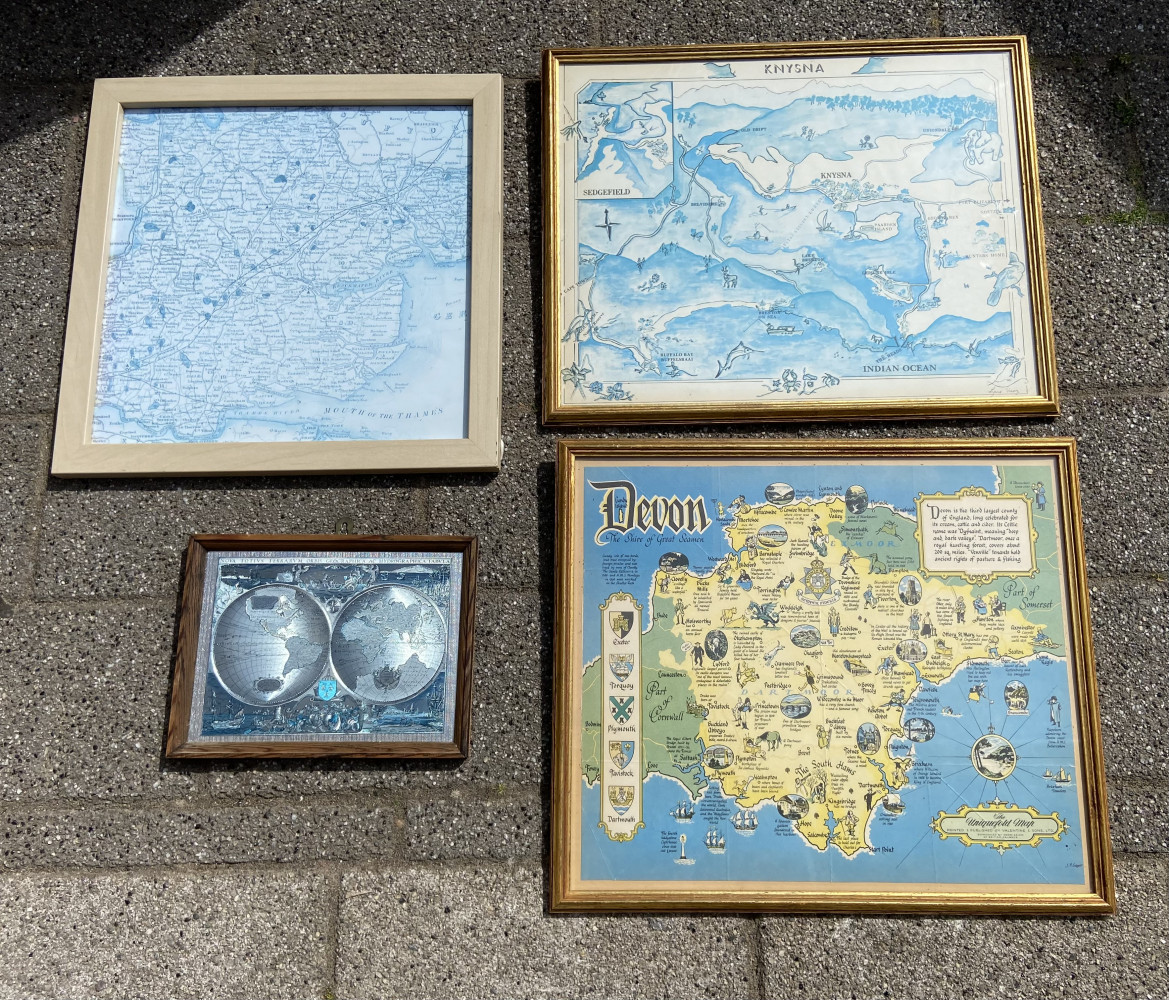 4 Framed Maps some of local interest