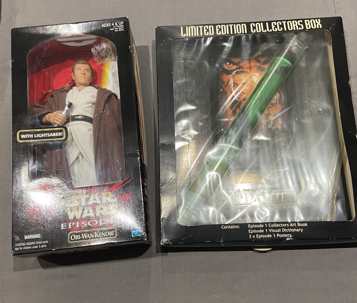 Star Wars Episode I Action Collection Obi-Wan Kenobi 12 Inch Figure and a limited edition Star Wars collectors box