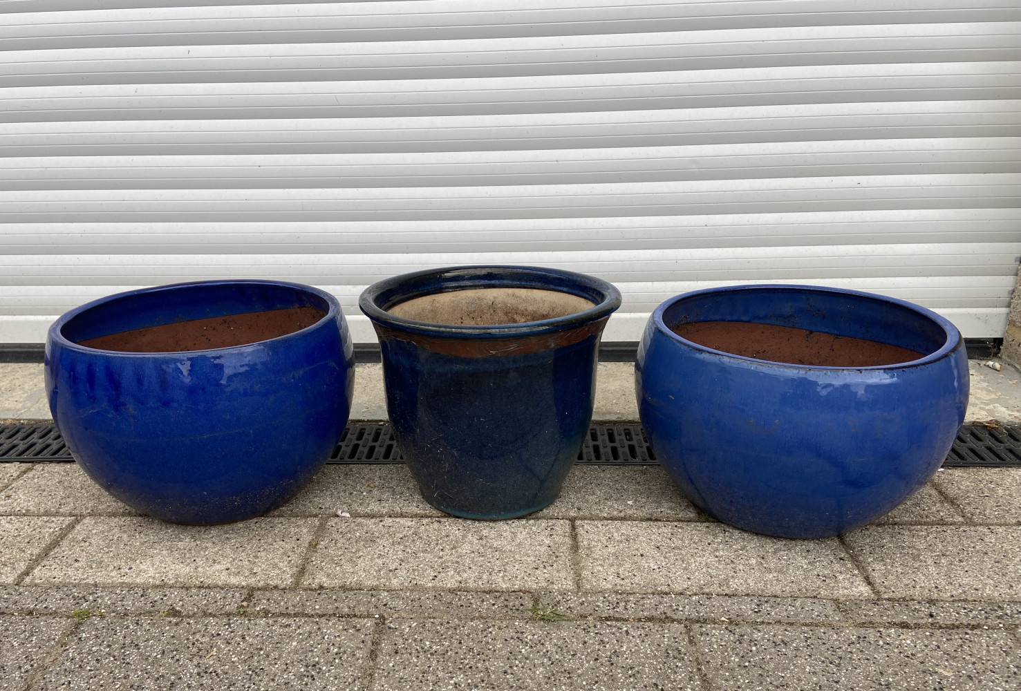 3 Glazed Garden pots