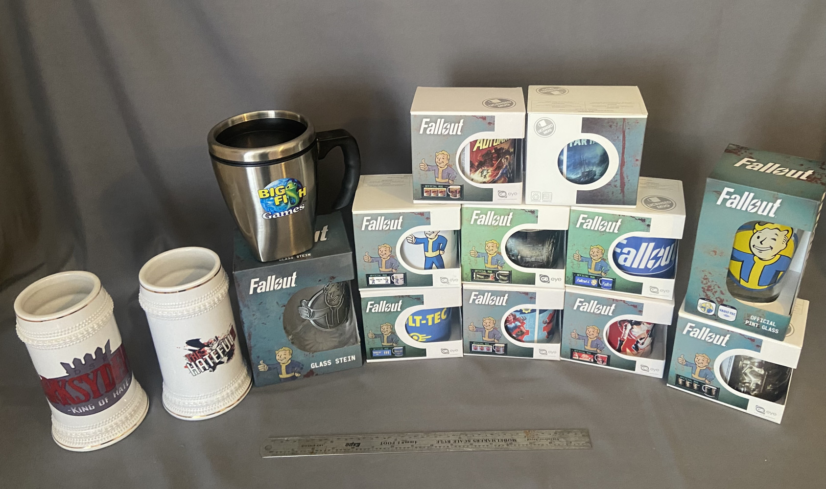 Large lot of Fallout cups and flasks